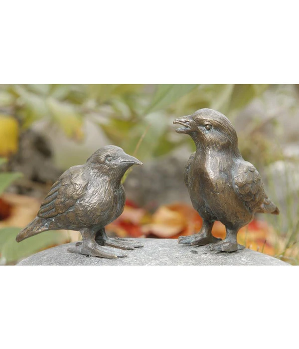 Rottenecker Bronzefigur Vögel Auf Flusskiesel 4 Rottenecker Bronzefigur Vögel Auf Flusskiesel – Bild 2