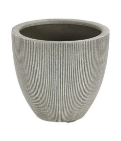 Dehner Polystone-Topf Brisbane In Riffeloptik, Rund