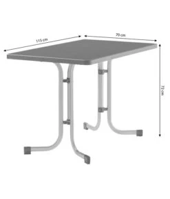 Sieger Boulevard-Klapptisch Mecalit®-PRO, Ca. B115/H72/T70 Cm -Gartenbedarf Angebote 3885407 WE BG 001 SiegerBoulevardKlappGartentischKlapptischGraphit115X70