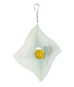 NATURE'S MELODY Windspiel Cosmo Diamant-Welle, 23,5 X 4,5 X 32 Cm, Silber/gelb