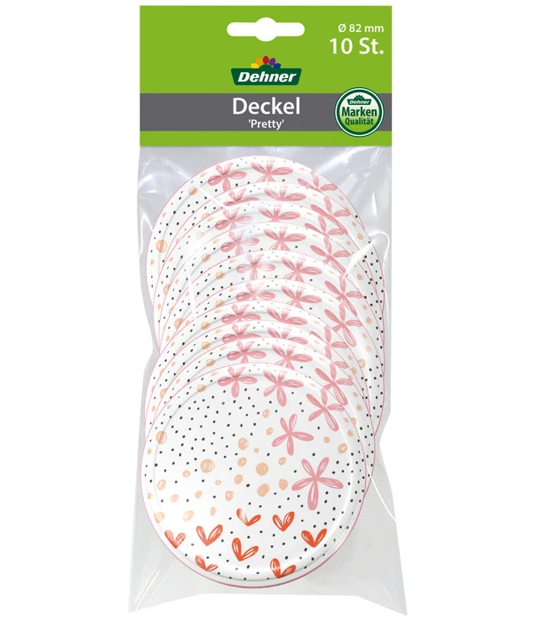 Dehner Schraubdeckel Pretty Für Einkochgläser, Ø82 Mm, 10er-Set 3 Dehner Schraubdeckel Pretty Für Einkochgläser, Ø82 Mm, 10er-Set