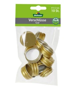 Dehner Schraubverschlüsse Für Flaschen, Gold, 10er-Set
