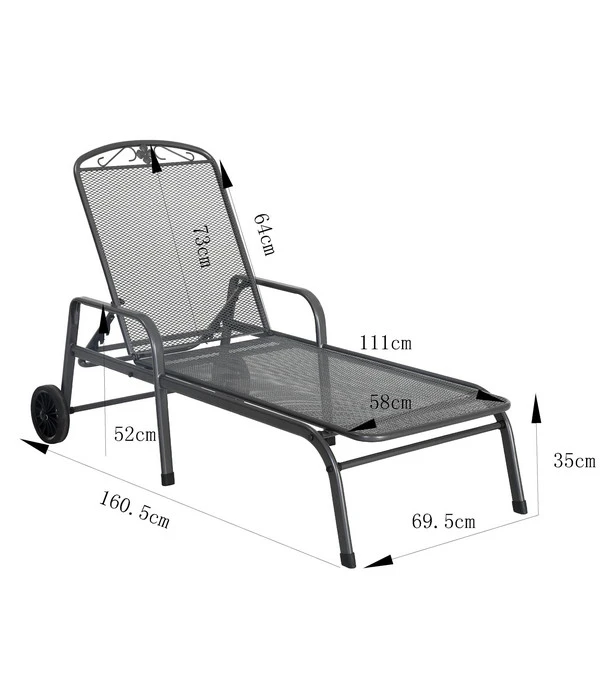 MWH Gartenliege Savoy, Ca. B81/H52/T187 Cm 7 MWH Gartenliege Savoy, Ca. B81/H52/T187 Cm – Bild 5