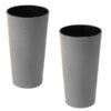Siena Garden Kunststoff-Topf ECO Locon, Konisch, Grau, Ca. Ø25/H46,5 Cm, 2er-Set -Gartenbedarf Angebote 6654990 WE FS 001 PflanzgefaesseEcoLoconGrau