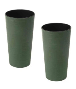 Siena Garden Kunststoff-Säulen ECO Locon, Konisch, Grün, Ca. Ø30/H57 Cm, 2er-Set