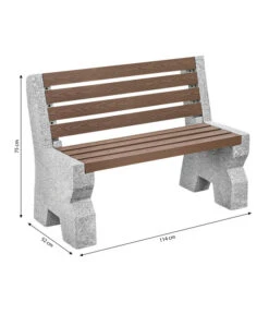 Dehner Granit-Gartenbank, 2-Sitzer, Ca. B114/H75/T52 Cm -Gartenbedarf Angebote 6692065 WE BG 001 GRANITBANKWPCRUECKENL