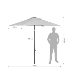 Dehner Sonnenschirm Andros, Rechteckig, Ca. B210/T150 Cm -Gartenbedarf Angebote 6703326 WE BG 001 DehnerSchirmAndrosHellgrau