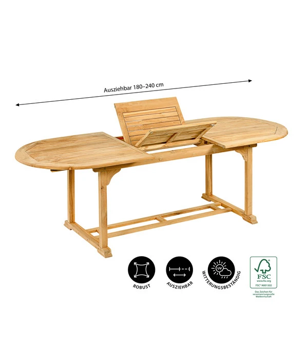 Dehner Ausziehtisch Havanna, Ca. B180-240/H74/T90 Cm 10 Dehner Ausziehtisch Havanna, Ca. B180-240/H74/T90 Cm – Bild 8