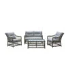 Dehner Geflechtlounge Santos, 4-teilig -Gartenbedarf Angebote 6875074 WE FS 001 LoungeSantosNEU
