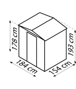 Globel Gerätehaus Somnium 65, Ca. B184/H193/T154 Cm -Gartenbedarf Angebote 6882138 6WE DE 001 Somnium Skizze AndereMasse