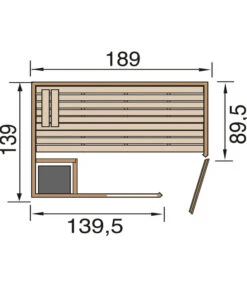 Weka Ecksauna Valida Mit Glastür Und Fenster Inkl. Ofen, Ca. B189/H203,5/T139 Cm -Gartenbedarf Angebote 6914766 WE DE 001 WekaSaunaValidaGrundriss
