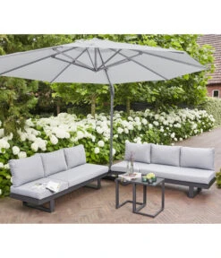 Siena Garden Ampelschirm Sunset N+, Rund, Ca. Ø350 Cm -Gartenbedarf Angebote 6988315 WE MO 001 SienaGardenAmpelschirmSunsetN350cmGrau