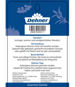 Dehner Gourmet Garten Aubergine, Veredelt 11 Dehner Gourmet Garten Aubergine, Veredelt -Gartenbedarf Angebote 8830051 GGAubergineCarmen Etikett 2
